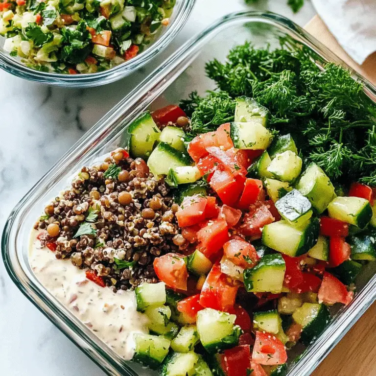 Lentil Greek Salad with Dill Sauce Recipe