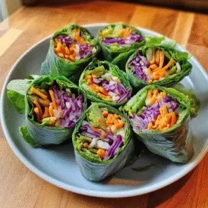 Detox Rainbow Roll-Ups with Peanut Sauce Recipe