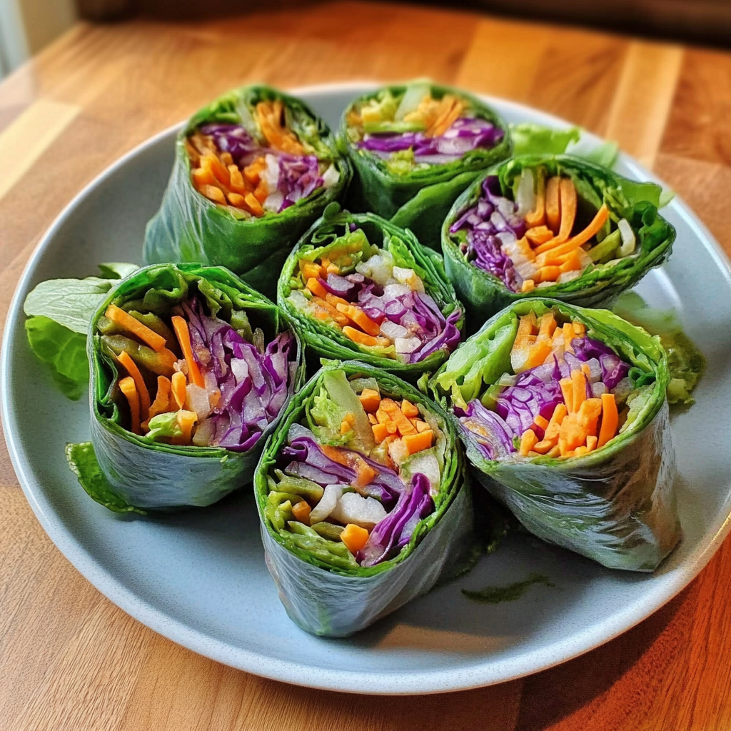 Detox Rainbow Roll-Ups with Peanut Sauce Recipe