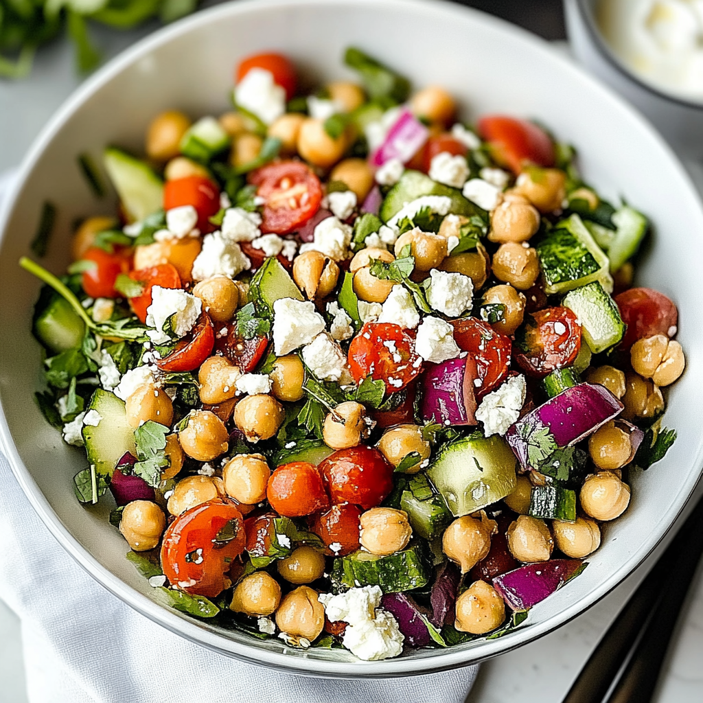 Mediterranean Chickpea Feta Salad