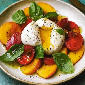 Peach Caprese Salad with Burrata