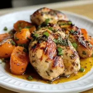 Garlic Herb Chicken with Caramelized Carrots