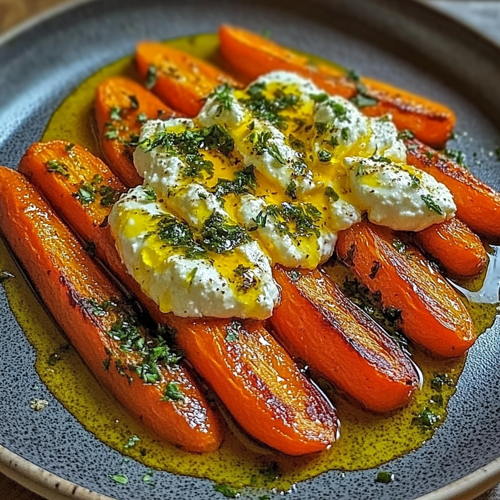 Roasted Carrots with Whipped Ricotta & Hot Honey