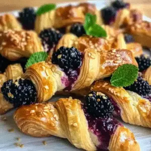 Blackberry Goat Cheese Puff Pastry Twists