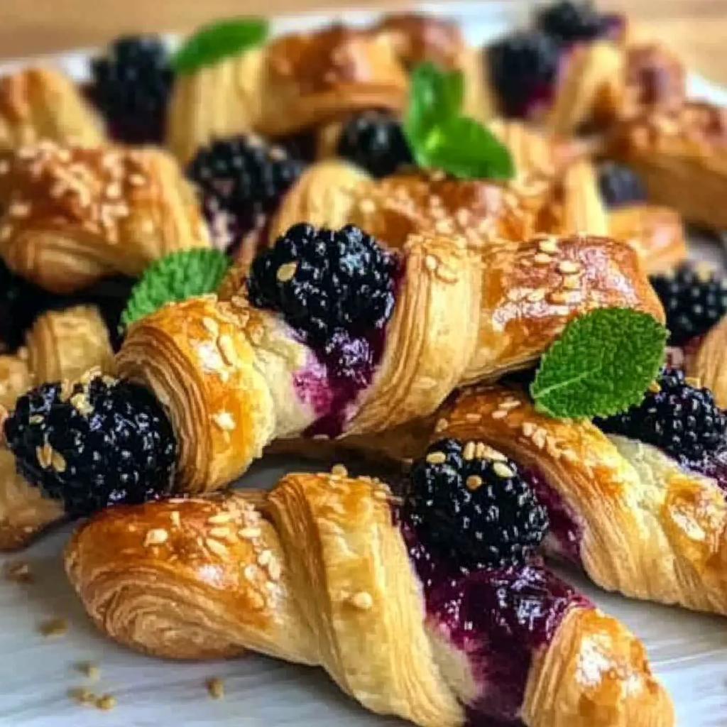Blackberry Goat Cheese Puff Pastry Twists