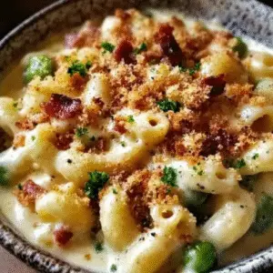 Mac and Cheese with Brussels Sprouts & Bacon Breadcrumbs