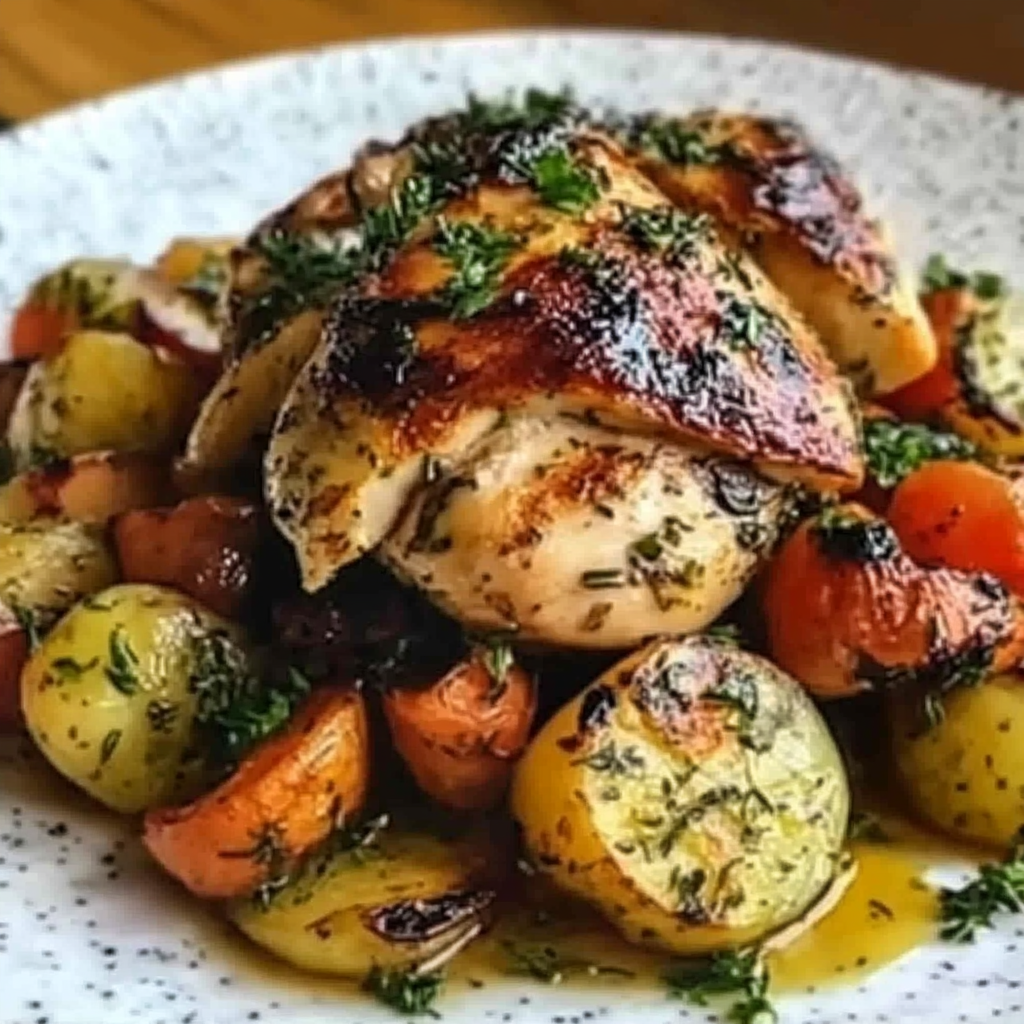 Garlic Herb Roasted Chicken with Vegetables