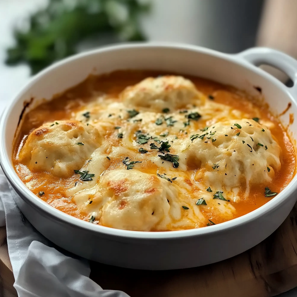 Creamy Tomato Soup with Cheddar Bay Dumplings Recipe