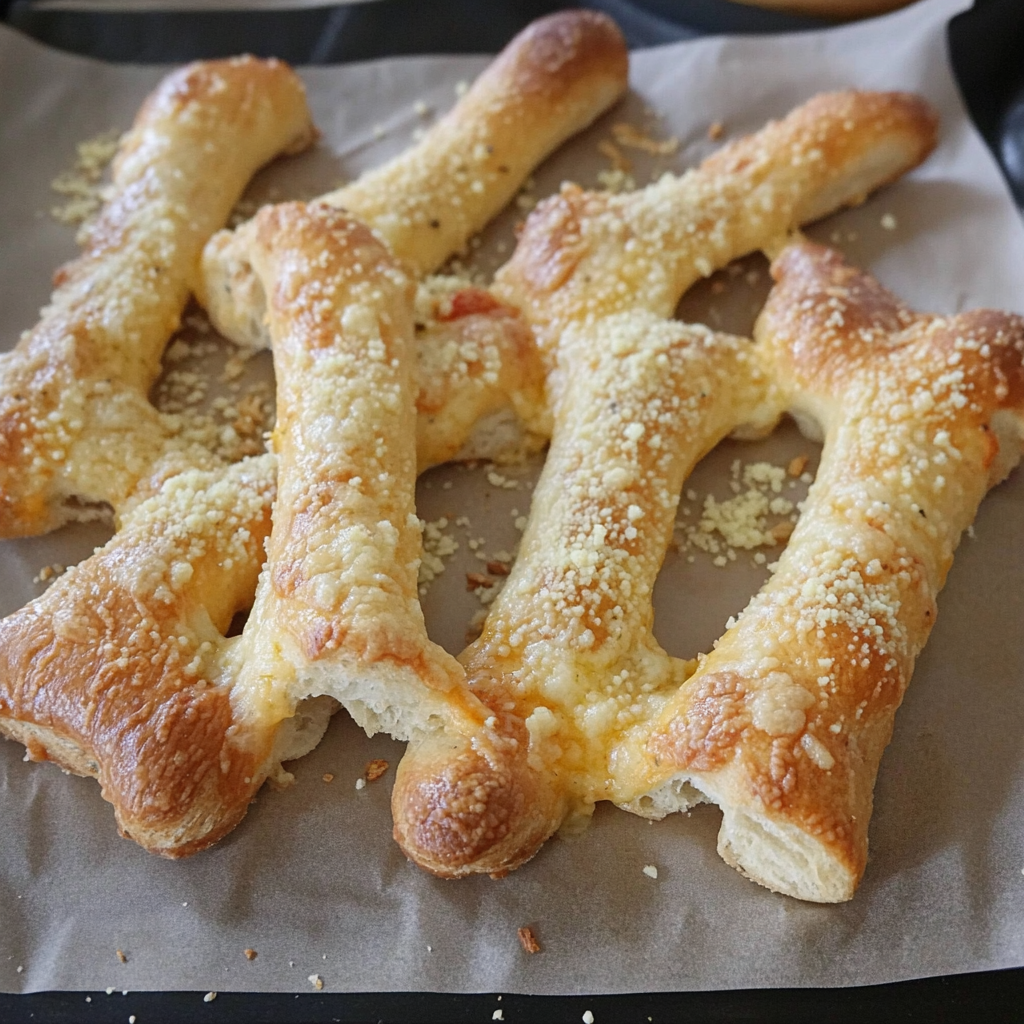 Cheesy Halloween Breadstick Bones Recipe
