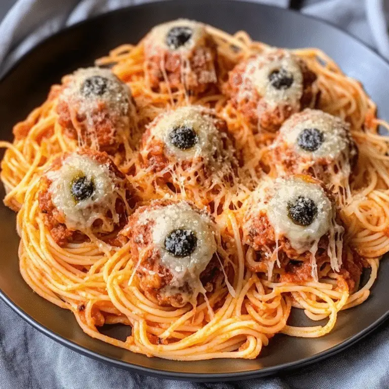 Spaghetti & Cheesy Monster Meatballs Recipe