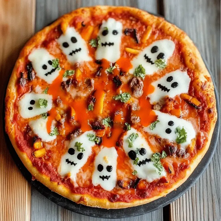 Spooky Vegan Ghost Pizza