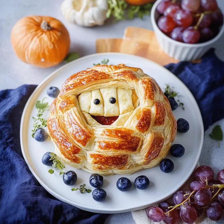 Puff Pastry Wrapped Mummy Brie