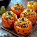 Shredded Chicken & Rice Stuffed Peppers Recipe