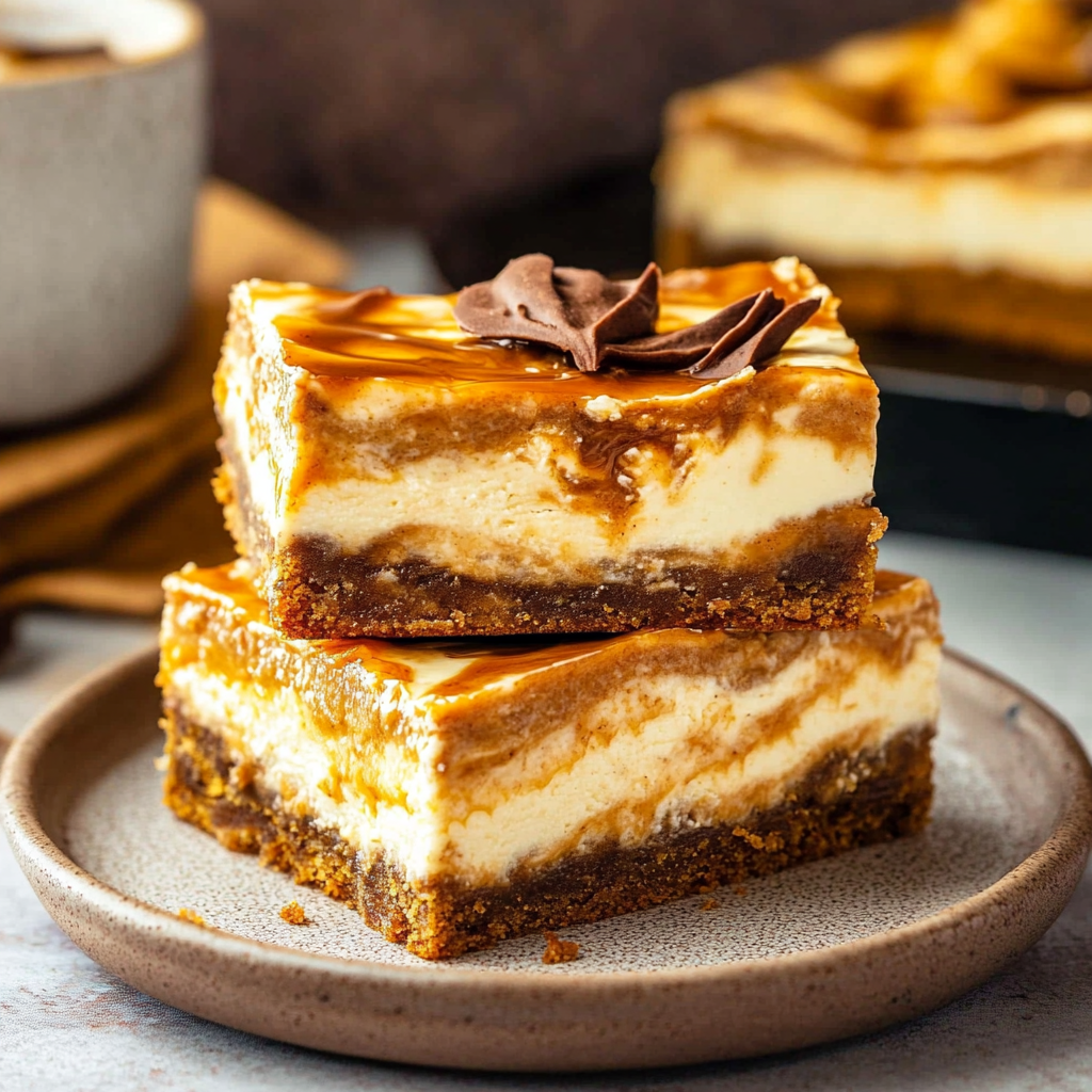 Swirled Pumpkin Cheesecake Bars