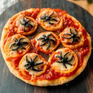Mini Halloween Spider Pizzas Recipe