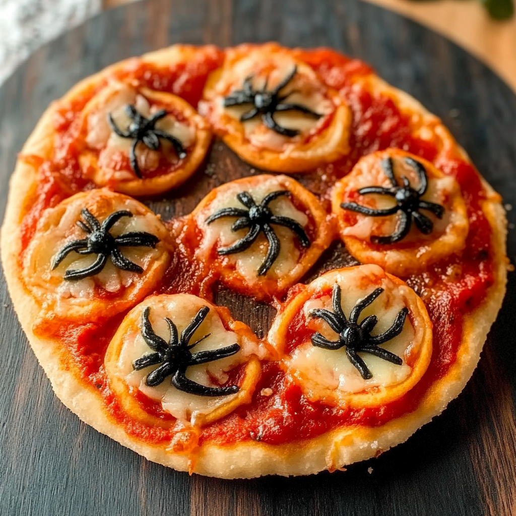Mini Halloween Spider Pizzas Recipe