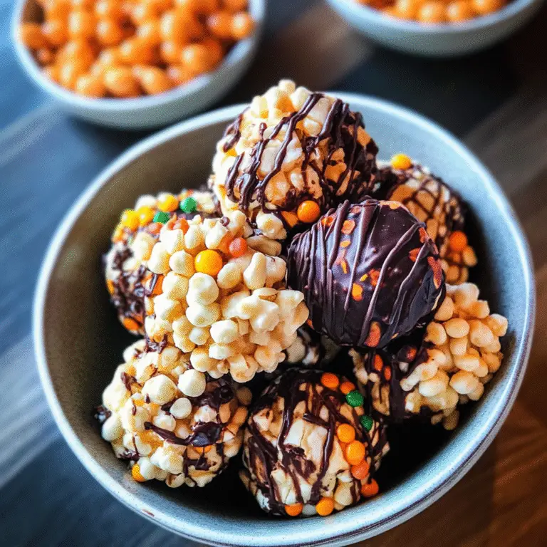 Chocolate Halloween Popcorn Balls Treats