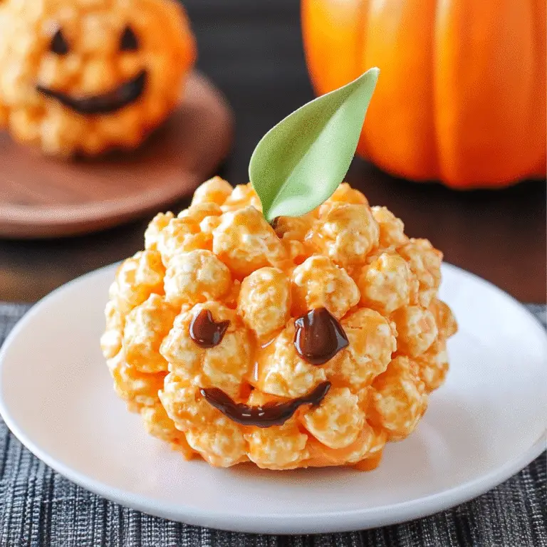 Jack-O’-Lantern Popcorn Balls Recipe