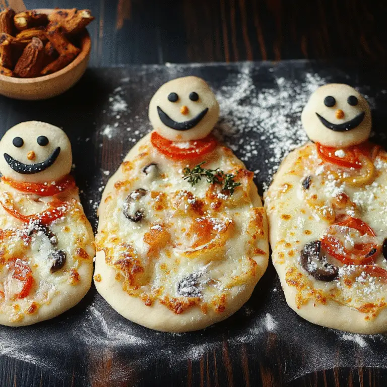 Mini Snowman Pizzas