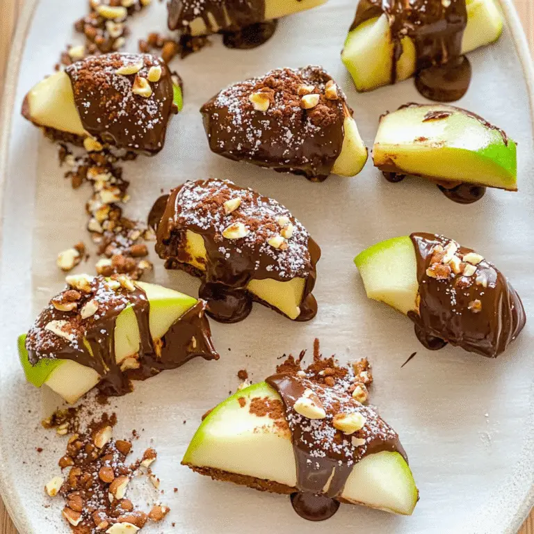 Chocolate Dipped Apple Slices Treat Recipe