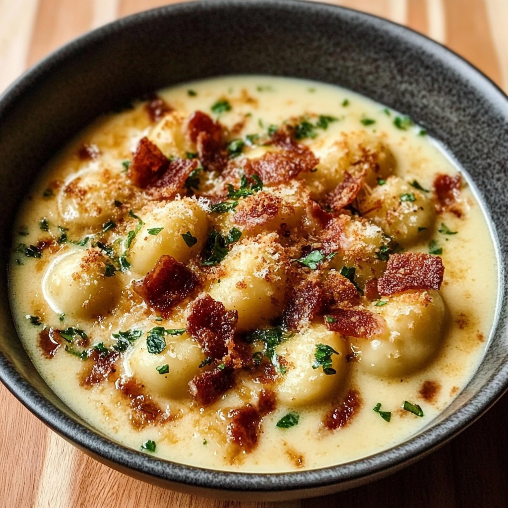 Bacon Cheddar Gnocchi Soup Recipe