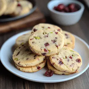 Cranberry Pistachio Shortbread Cookies Recipe