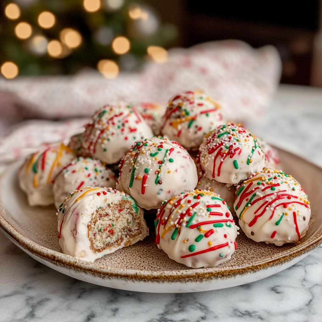Christmas Tree Cake Truffles