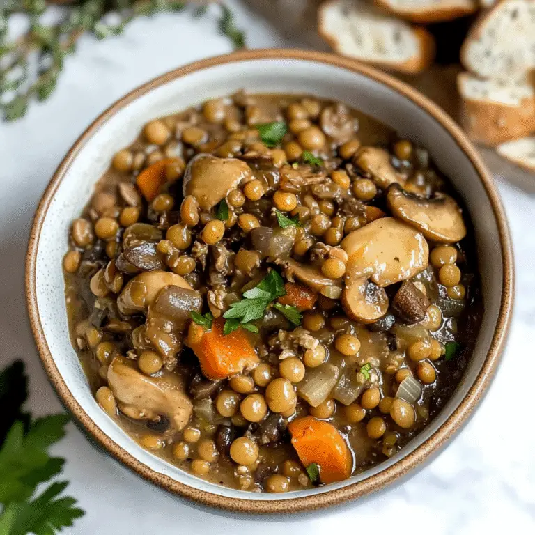 Vegan Lentil Mushroom Stew Recipe