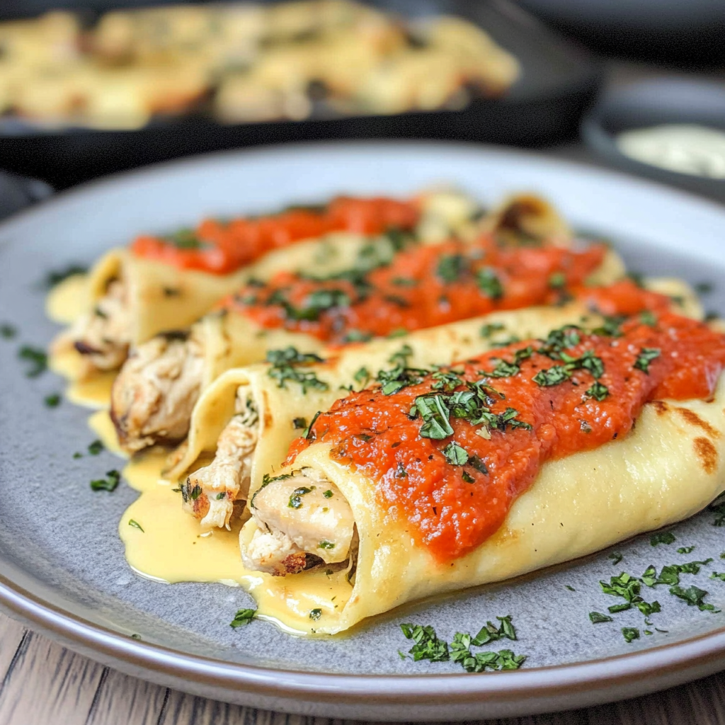 Pesto Chicken Crepes Recipe
