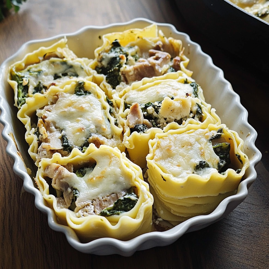 Mushroom and Spinach Lasagna Roll Ups Recipe
