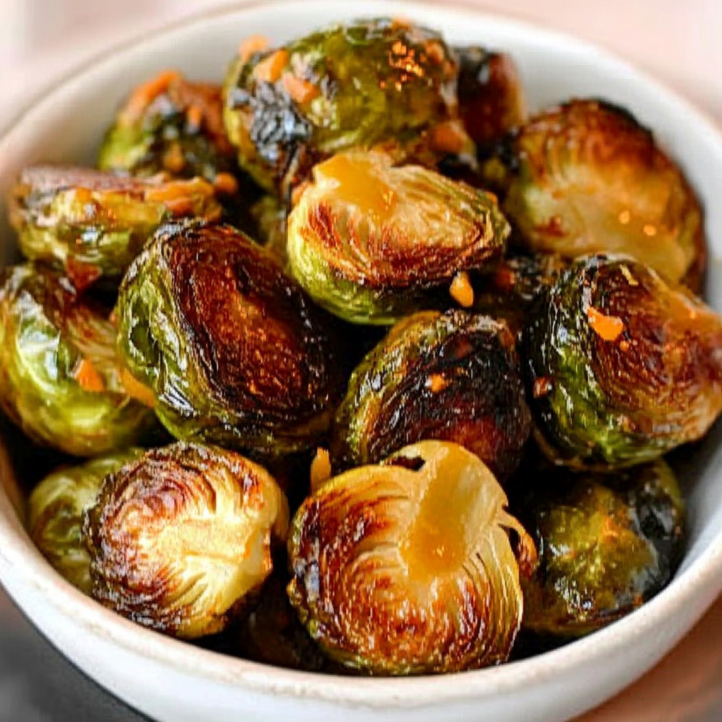 Honey Garlic Roasted Brussels Sprouts Recipe