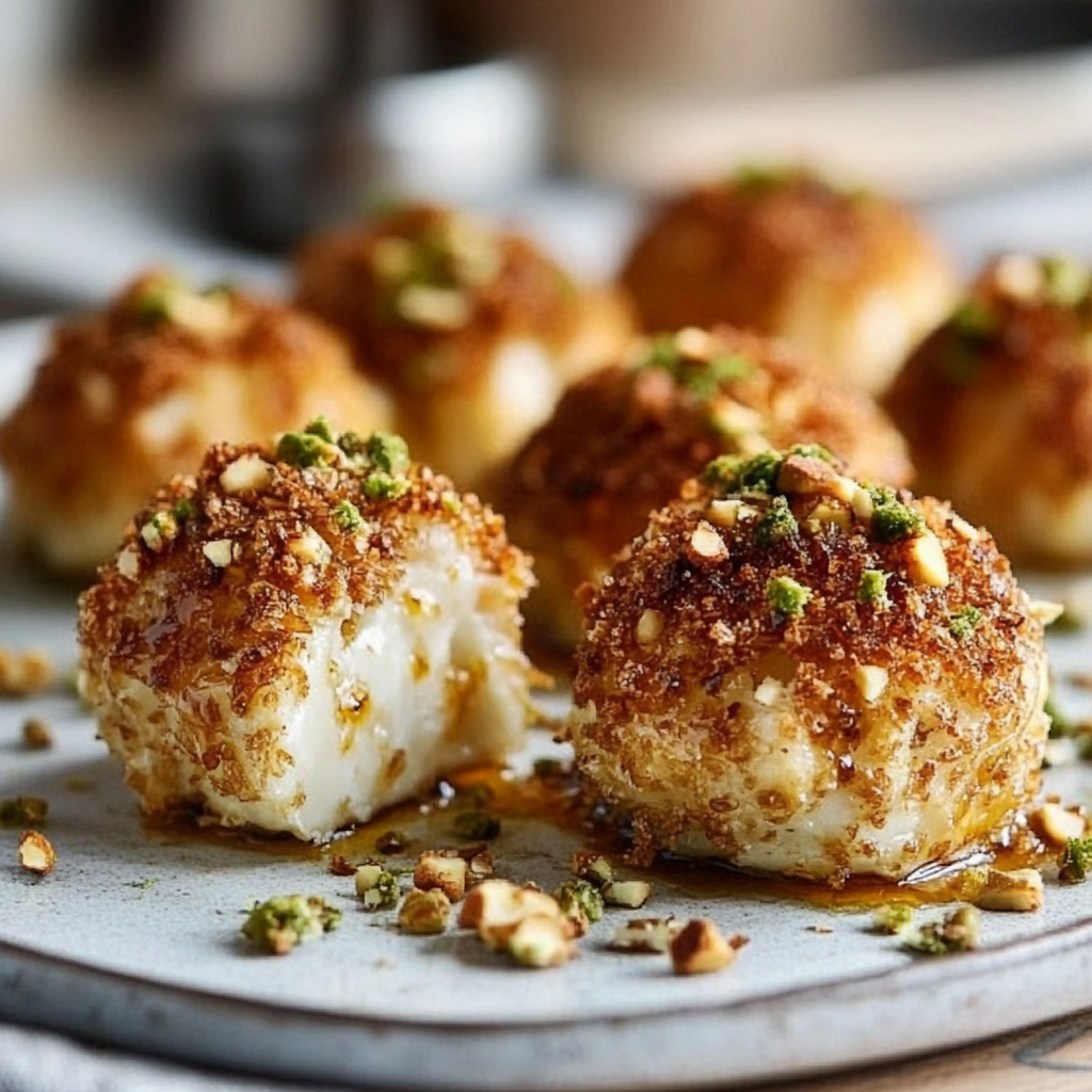 Pistachio Crusted Brie Bites Recipe