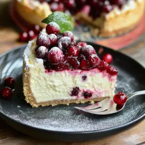 Christmas Cheesecake with Cranberry Jam