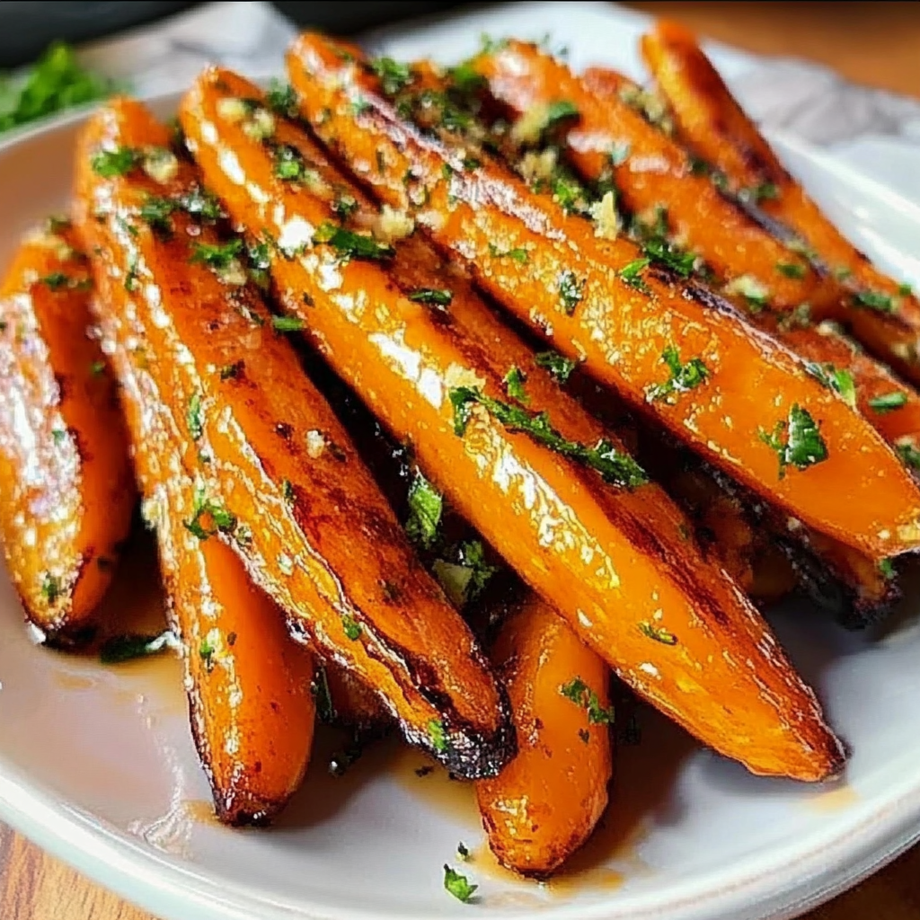 Honey Garlic Butter Roasted Carrots Recipe