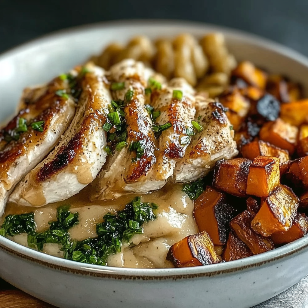 Maple Dijon Chicken & Sweet Potato Bowls Recipe
