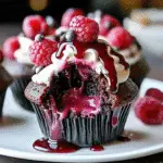 Molten Raspberry Chocolate Cupcakes