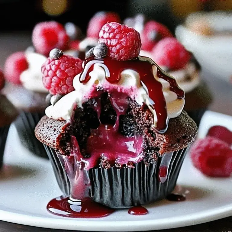 Molten Raspberry Chocolate Cupcakes