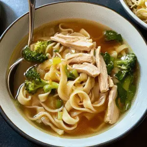 Classic Ginger Garlic Chicken Noodle Soup