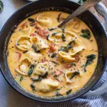 BEST Creamy Tuscan Garlic Tortellini Soup