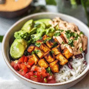 Baked Tofu Burrito Bowl Recipe