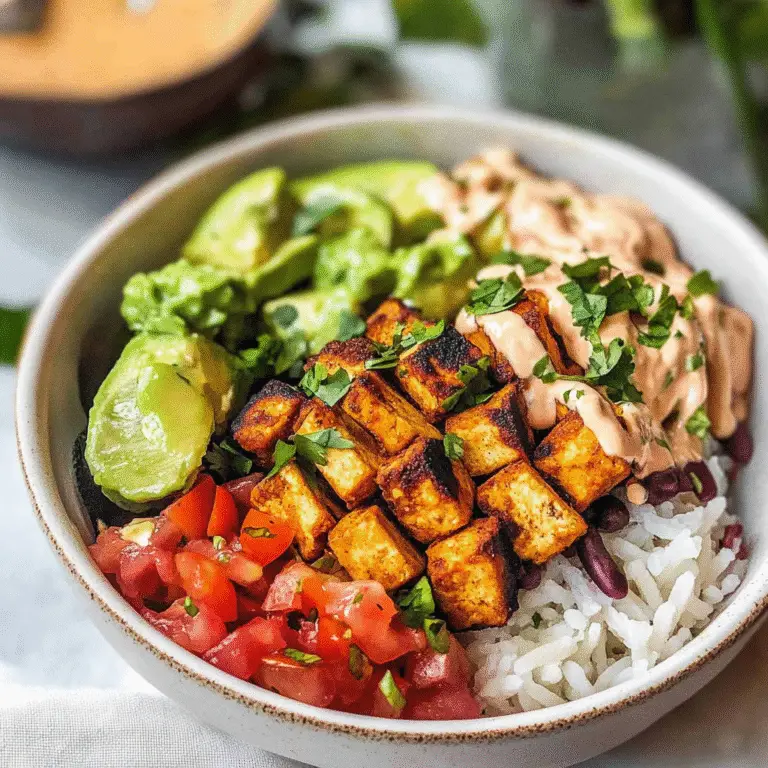 Baked Tofu Burrito Bowl Recipe